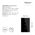 Tecla Dimmer Smart WiFi Switch Negro - Imagen 2