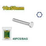 BULÓN HEXAGONAL - TAMAÑO: 10 X 50MM - ACERO AL CARBONO DE ALTA CALIDAD - 40 UNIDADES / BOLSA - Imagen 2