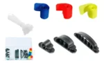 KIT ORGANIZADOR DE CABLES DE 71 PIEZAS - PA + PE + ACERO AL C - 6 PORTACABLES GRANDES + 4 PORTACABLES MEDIANO + 8 PORTACABLES CHICO + 50 PRECINTOS 100MM + 6 CINTAS CON VELCRO