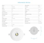 LUZ DE EMERGENCIA COB DE EMBUTIR. AC100-240V. 300LM. BATERIA 3.7V 2400mAh 3-4HS BCO FRIO 7000K - Imagen 3
