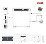 UPS MUST SOLAR 3000W - 100AH 24V LITIO RODANTE - Imagen 4