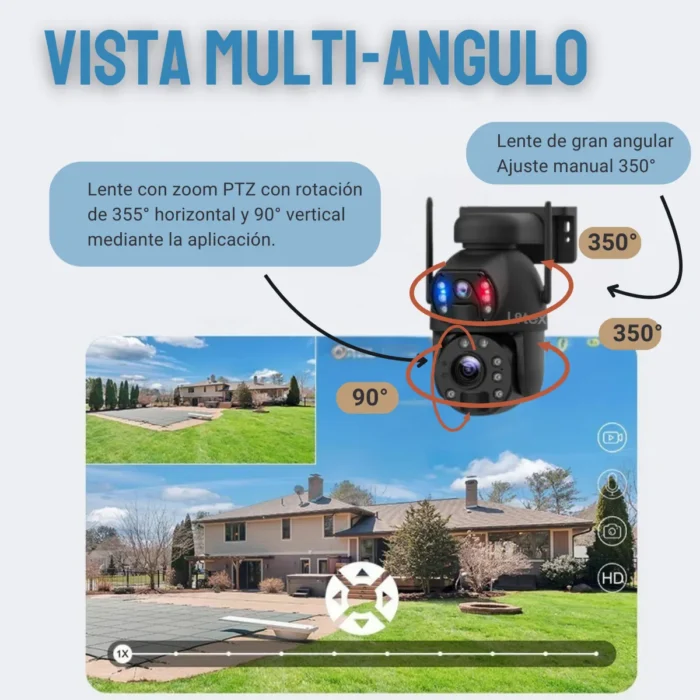 CAMARA SEGURIDAD SOLAR - DOMO DOBLE LENTE 4G ZOOM 36X - Imagen 4
