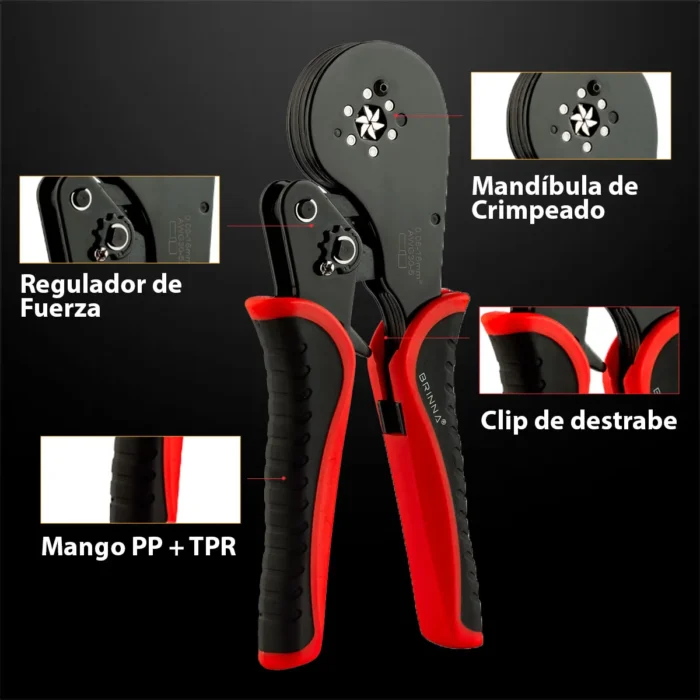PINZA CRIMPEADORA TIFF HASTA 16MM BRINNA - Imagen 2