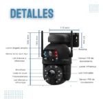 CAMARA SEGURIDAD SOLAR - DOMO DOBLE LENTE 4G ZOOM 36X - Imagen 3