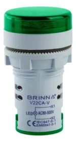 MINI VOLTIMETRO DIGITAL 22MM VERDE BRINNA - Imagen 2