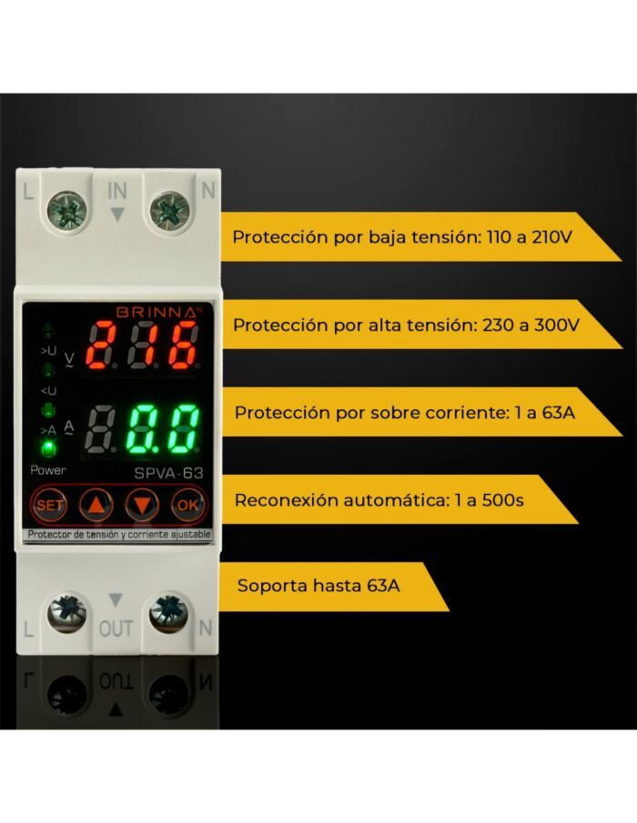 PROTECTOR Y MEDIDOR MONOFASICO BRINNA SPF-63 - Imagen 4