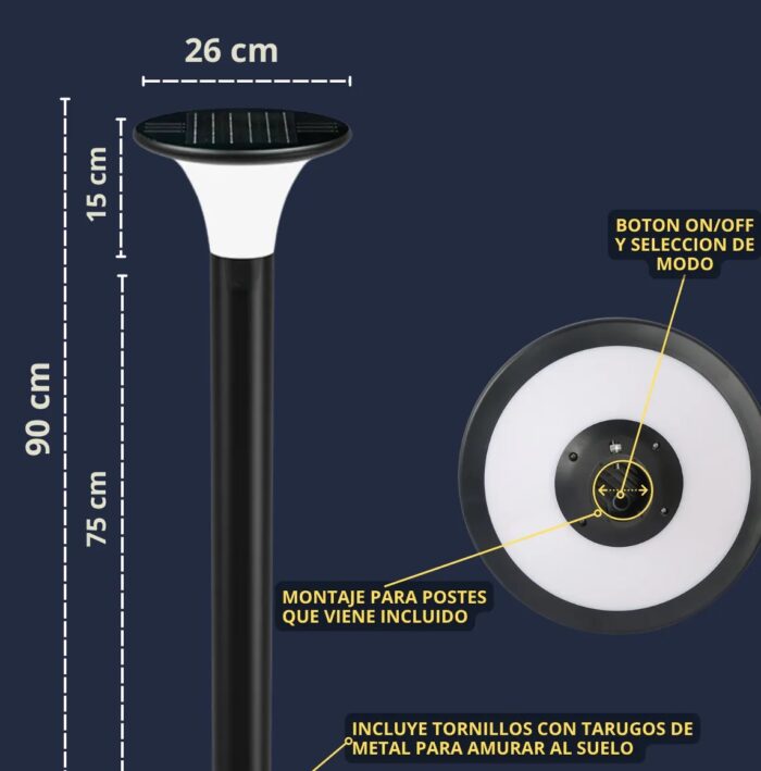 Farola LED Solar LX920 – Iluminación eficiente y autónoma - Imagen 7