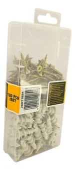 KIT DE TORNILLOS FIX PUNTA AGUA CON TARUGOS DE 120 PIEZAS - 60 TORNILLOS PUNTA AGUJA DE ACERO AL C CON SUPERFICIE GALVANIZADA + 60 TARUGOS PARA PLACAS DE DURLOCK - Imagen 2