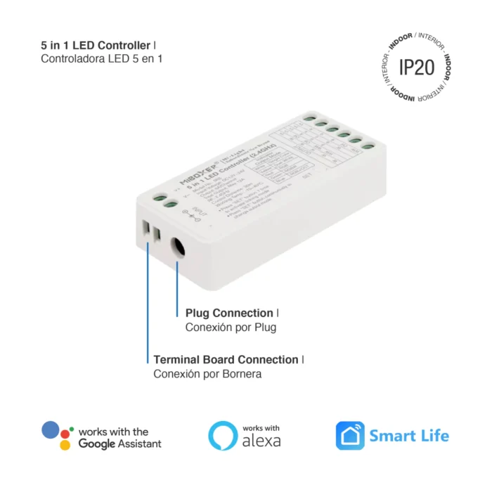 Controlador LED 5 en 1 2.4GHz 12A máx. 12-24V IP20 - Imagen 6